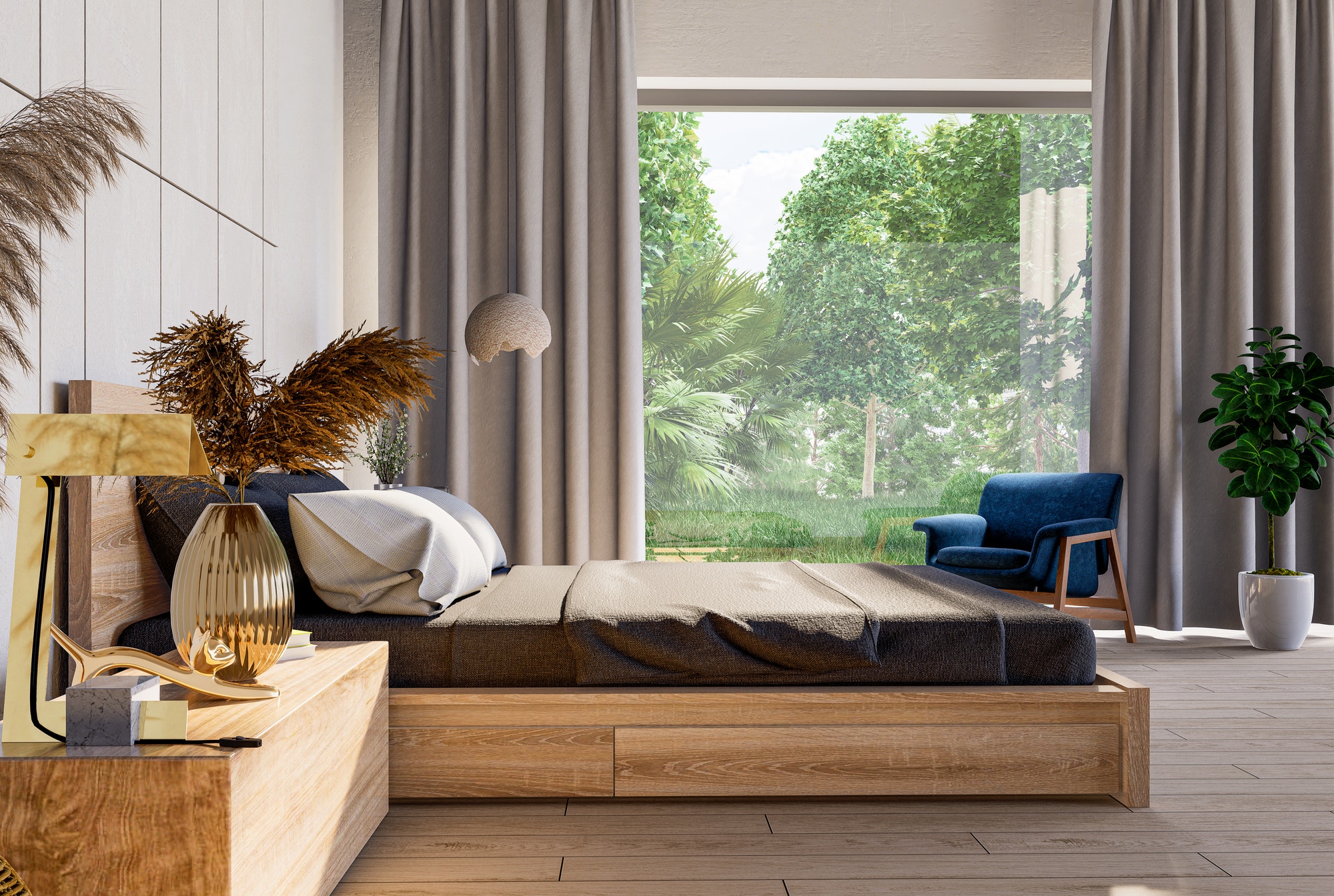 bedroom-interior-and-living-area-on-nature-mockup-
